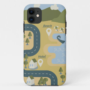 Case-Mate iPhone Case Caricature élégante paysage carte de voyage