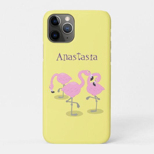Coques Case-Mate iPhone Caricature en trio flamand rose mou (Dos)