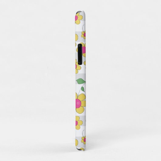 Coques Case-Mate iPhone Caricature fleurie design jaune marguerite doodé (Dos/Droite)