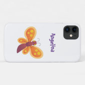 Coques Case-Mate iPhone Caricature joli papillon orange (Dos (Horizontal))
