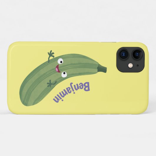 Coques Case-Mate iPhone Caricature joyeux de courgettes mignonnes (Dos (Horizontal))