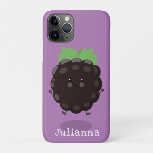 Coques Case-Mate iPhone Caricature mignonne de mûre mauve de mûre mûre mau (Dos)