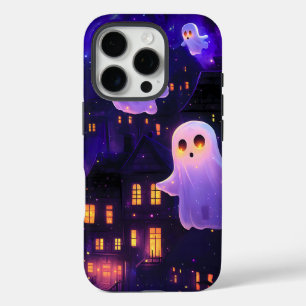 Coques iPhone 16 Pro Caricature mignonne Halloween Fantômes de vol de m
