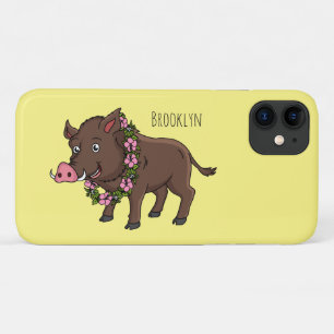 Case-Mate iPhone Case Caricature mignonne sanglier et fleurs