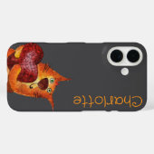 Coques Case-Mate iPhone Caricature orange mignon chats nom gris (Verso (horizontal))