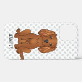 Coques Case-Mate iPhone Carlin Cavalier King Charles Spaniel & Nom (Verso (horizontal))
