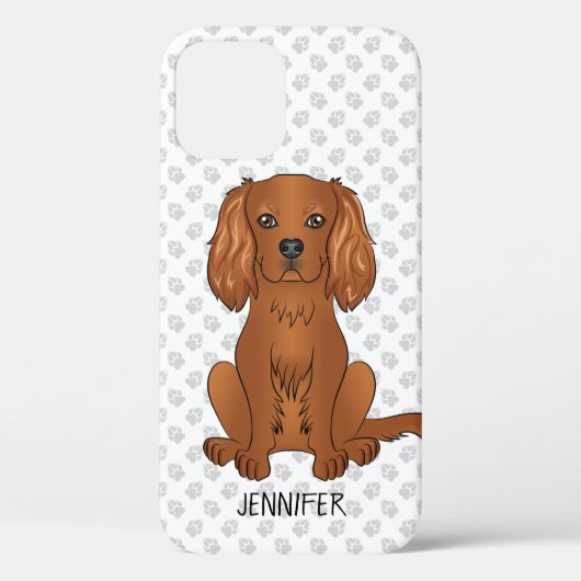 Coques Case-Mate iPhone Carlin Cavalier King Charles Spaniel & Nom (Verso)