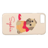 Coques Case-Mate iPhone Carlin chien mignon nom personnalisé (Dos (Horizontal))