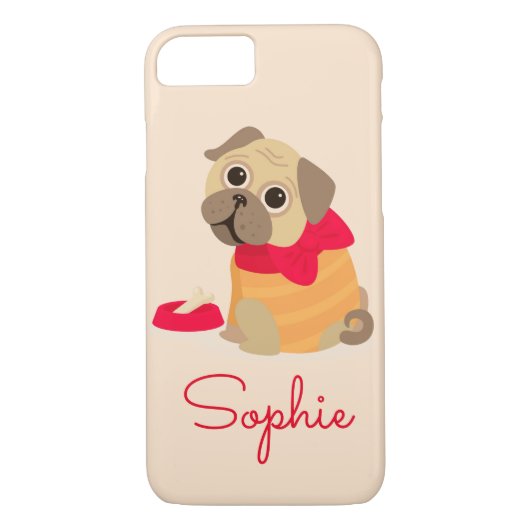 Coques Case-Mate iPhone Carlin chien mignon nom personnalisé (Dos)