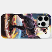 Coques Case-Mate iPhone Carlin équitation dinosaur licorne dans l'espace (Verso (horizontal))