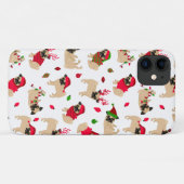 Coques Case-Mate iPhone Carlins de Noël blanc (Dos (Horizontal))