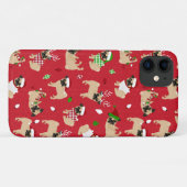 Coques Case-Mate iPhone Carlins de Noël Rouge (Dos (Horizontal))
