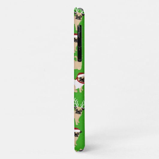 Coques Case-Mate iPhone Carlins de Noël Vert (Dos/Gauche)