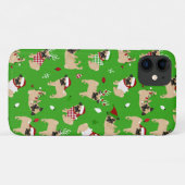 Coques Case-Mate iPhone Carlins de Noël Vert (Dos (Horizontal))