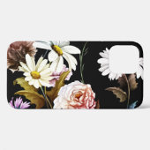 Coques Case-Mate iPhone Carnation, fleurs de camomille, motif noir. (Verso (horizontal))