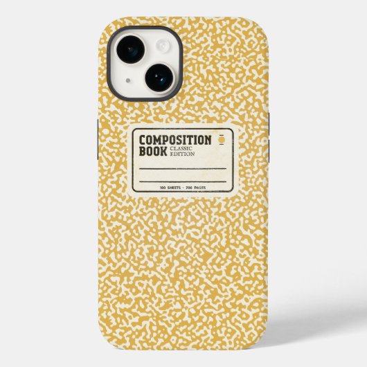 Coques Case-Mate iPhone Carnet de composition Jaune Coque-coque iphone-Mat (Verso)