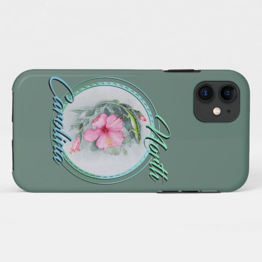 Coques Case-Mate iPhone Carolina Anole & Hibiscus  (Dos (Horizontal))