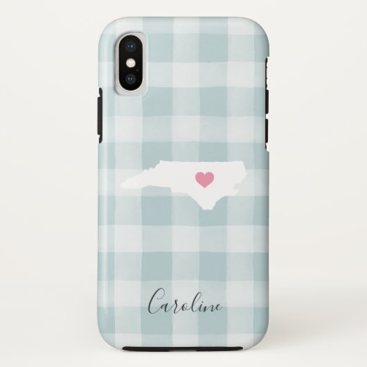 Coques Case-Mate iPhone Carolina Nord État Silhouette Monnaie Rustique Pla (Dos)