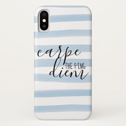 Coques Case-Mate iPhone Carpe le Motif de bande bleue Diem f (Dos)
