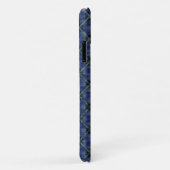 Coques Case-Mate iPhone Carré à damiers bleu avec points pixélisés (Dos/Droite)