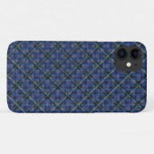 Coques Case-Mate iPhone Carré à damiers bleu avec points pixélisés (Dos (Horizontal))