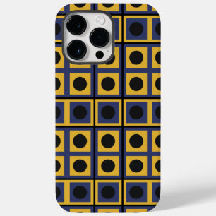 Coque Pour Pour iPhone 14 Pro Max Carré Cercle Géométrique Bleu Jaune Noir