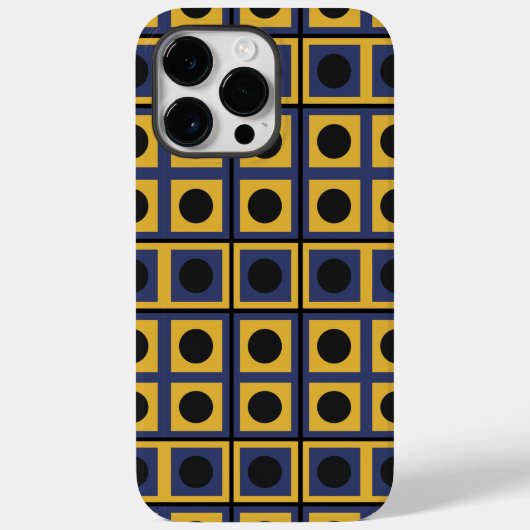 Coques Case-Mate iPhone Carré Cercle Géométrique Bleu Jaune Noir (Verso)