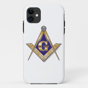 Coques Pour iPhone Carré et boussoles discrets de bleu