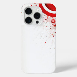 Coque iPhone 15 Pro Carré liquide moderne moutarde rouge et blanc