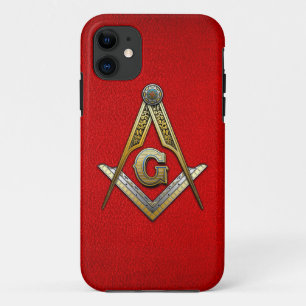 Coque iPhone 11 Carré maçonnique et compas