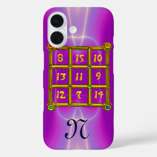 Coques iPhone 16 CARRÉ MAGIQUE 33 MONOGRAM rose Fuchsia, violet