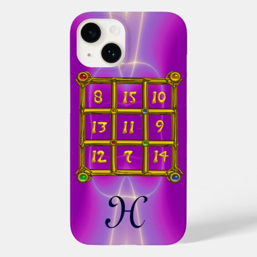 Coques Case-Mate iPhone CARRÉ MAGIQUE 33 MONOGRAM rose Fuchsia, violet (Verso)