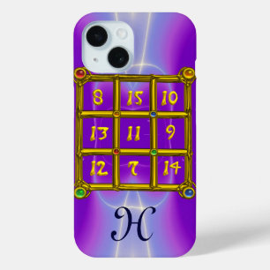 Coque Pour iPhone 15 CARRÉ MAGIQUE 33 MONOGRAM rose Lilac, violet