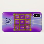 Coques Case-Mate iPhone CARRÉ MAGIQUE 33 MONOGRAM rose Lilac, violet (Dos (Horizontal))