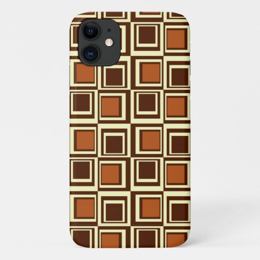 Coques Case-Mate iPhone Carré moderne, caramel et chocolat (Dos)