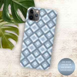 Coque iPhone 15 Mini Carré Motif du Moyen-siècle gris clair