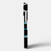 Coques Case-Mate iPhone Carré rétro bleu blanc gris noir (Verso / Gauche)