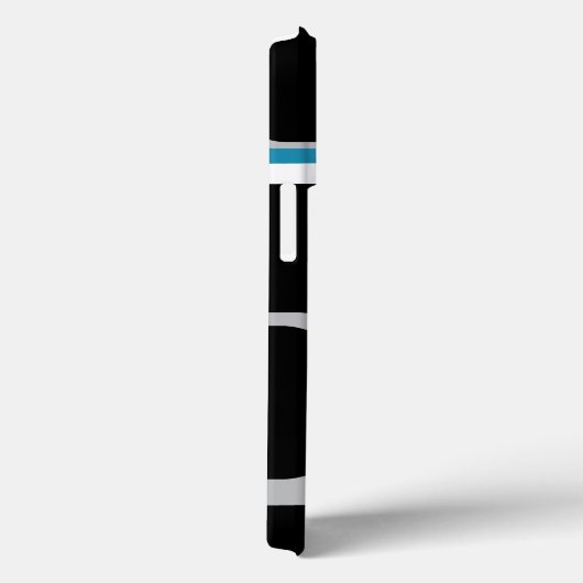 Coques Case-Mate iPhone Carré rétro bleu blanc gris noir (Verso / Droite)