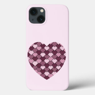 Case-Mate iPhone Case Carré rose cerise et cœur en diamant