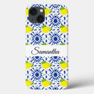 Case-Mate iPhone Case Carreau de citron géométrique bleu