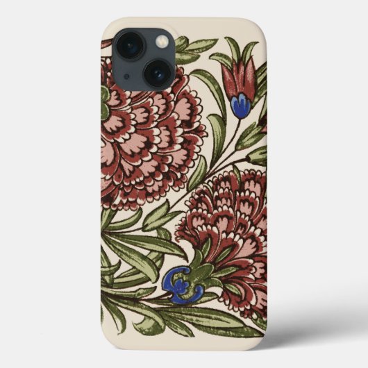 Coques Case-Mate iPhone Carreau de fleur d'œillet Art antique rustique De (Verso)