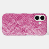 Coques Case-Mate iPhone carreau texturé rose brillant (Verso (horizontal))