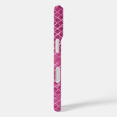 Coques Case-Mate iPhone carreau texturé rose scintillant (Verso / Droite)