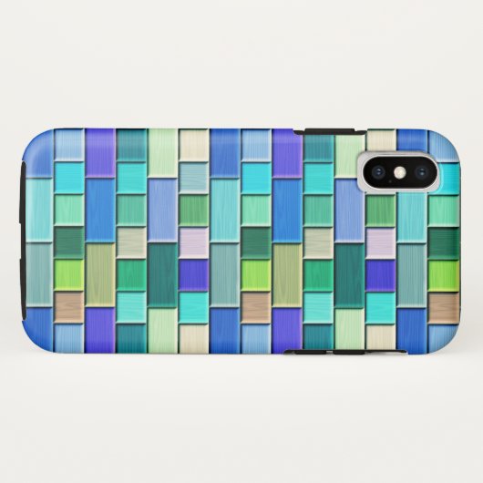 Coques Case-Mate iPhone Carreaux bleu saphir (Dos (Horizontal))