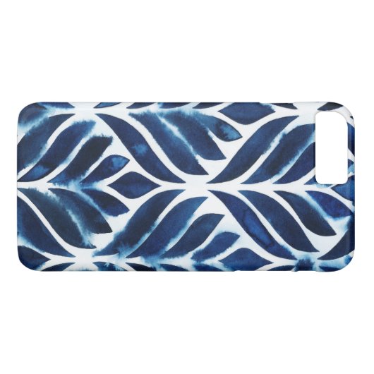 Coques Case-Mate iPhone Carreaux d'aquarelle de cobalt IV (Dos (Horizontal))