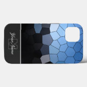Coques Case-Mate iPhone Carreaux de mosaïque maritime personnelle Monogram (Verso (horizontal))