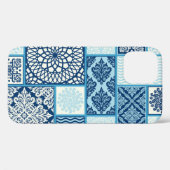 Coques Case-Mate iPhone Carreaux de patchwork, arrière - plan transparent. (Verso (horizontal))