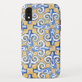 Coques Case-Mate iPhone Carreaux espagnols - Azulejo Bleu, Jaune et Blanc (Dos)