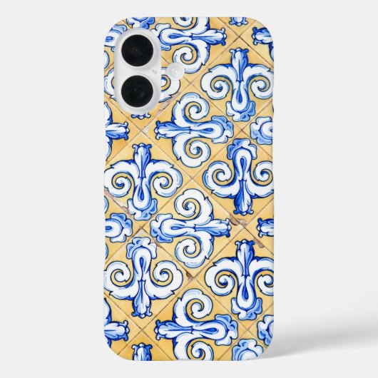 Coques Case-Mate iPhone Carreaux espagnols - Azulejo Bleu, Jaune et Blanc (Verso)