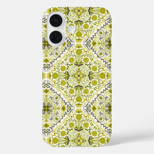 Coques Case-Mate iPhone Carreaux floraux en vert (Verso)